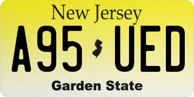 NJ license plate A95UED