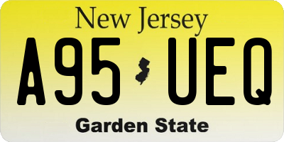 NJ license plate A95UEQ