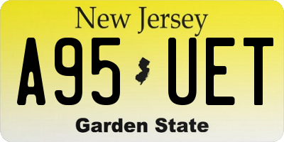 NJ license plate A95UET