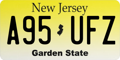 NJ license plate A95UFZ