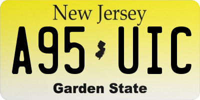 NJ license plate A95UIC