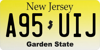 NJ license plate A95UIJ