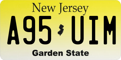 NJ license plate A95UIM
