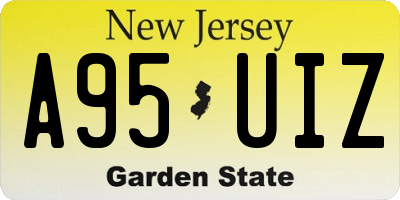 NJ license plate A95UIZ
