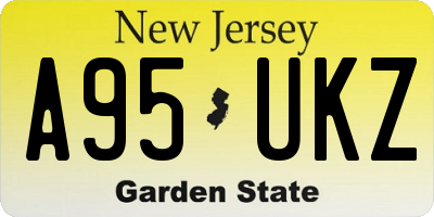 NJ license plate A95UKZ