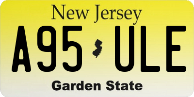 NJ license plate A95ULE