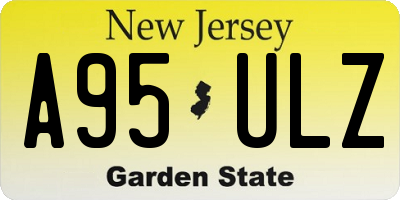 NJ license plate A95ULZ