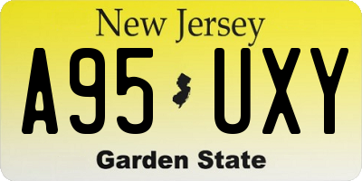 NJ license plate A95UXY