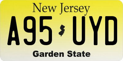 NJ license plate A95UYD