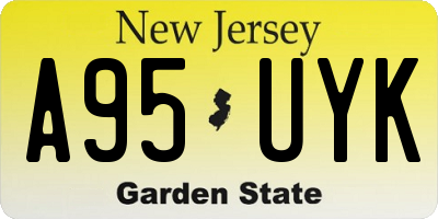 NJ license plate A95UYK