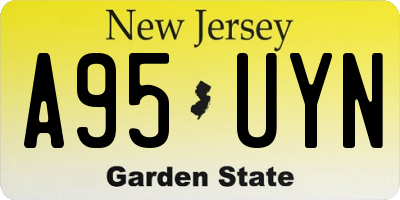 NJ license plate A95UYN