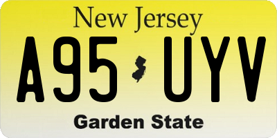 NJ license plate A95UYV