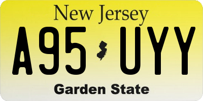 NJ license plate A95UYY