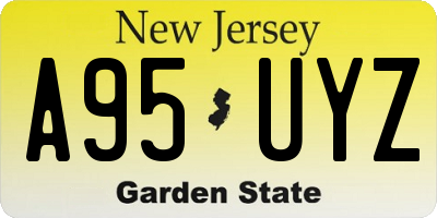 NJ license plate A95UYZ