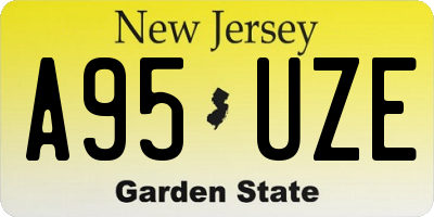 NJ license plate A95UZE