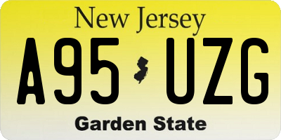 NJ license plate A95UZG