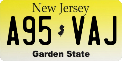 NJ license plate A95VAJ