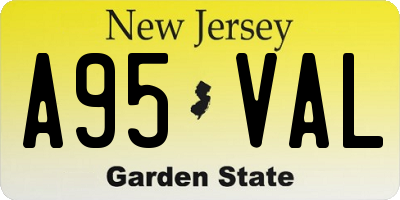 NJ license plate A95VAL