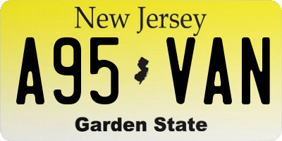 NJ license plate A95VAN