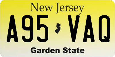 NJ license plate A95VAQ