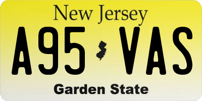 NJ license plate A95VAS