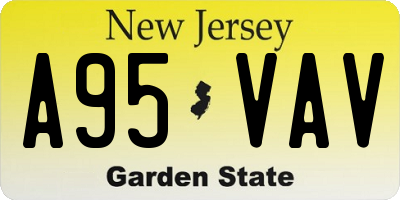 NJ license plate A95VAV