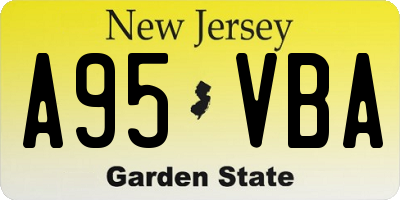NJ license plate A95VBA