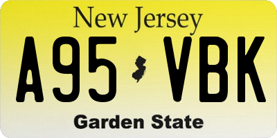 NJ license plate A95VBK