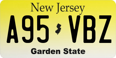 NJ license plate A95VBZ