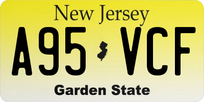 NJ license plate A95VCF