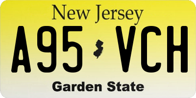 NJ license plate A95VCH
