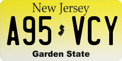 NJ license plate A95VCY