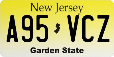 NJ license plate A95VCZ