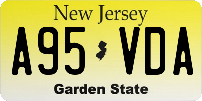 NJ license plate A95VDA
