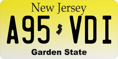NJ license plate A95VDI