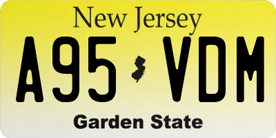 NJ license plate A95VDM