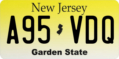 NJ license plate A95VDQ