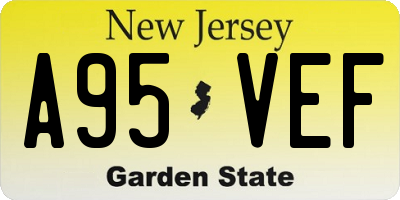 NJ license plate A95VEF