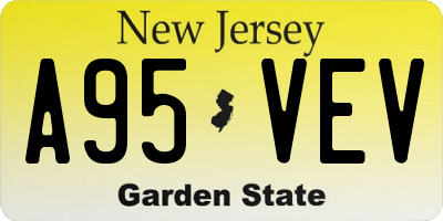 NJ license plate A95VEV