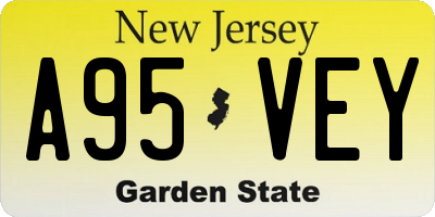 NJ license plate A95VEY