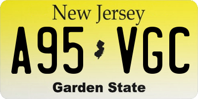 NJ license plate A95VGC