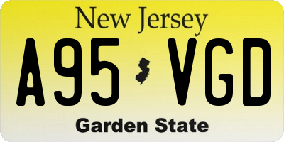 NJ license plate A95VGD
