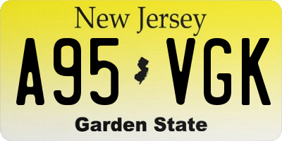 NJ license plate A95VGK