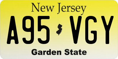 NJ license plate A95VGY