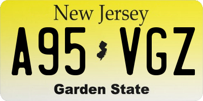NJ license plate A95VGZ