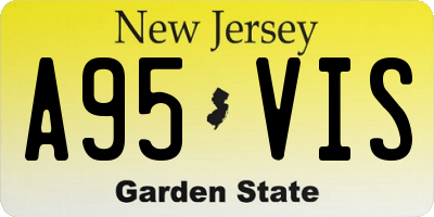 NJ license plate A95VIS