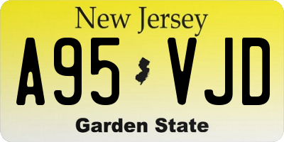 NJ license plate A95VJD