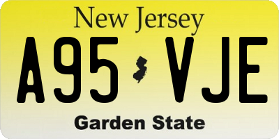 NJ license plate A95VJE