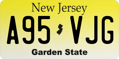 NJ license plate A95VJG