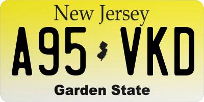 NJ license plate A95VKD